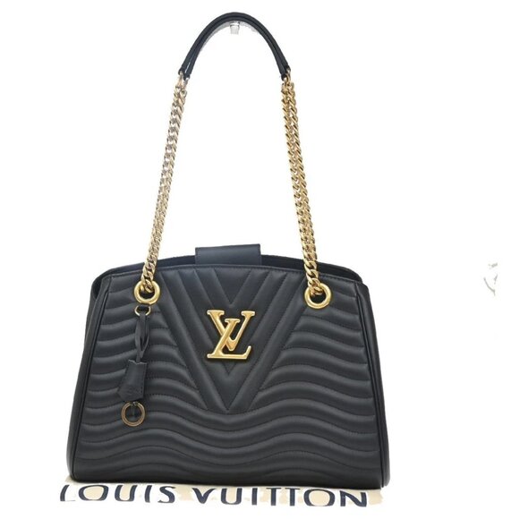 LOUIS VUITTON New Wave Shoulder Hand Bag Calf Leather Black M51496 332RF605 - Picture 1 of 14